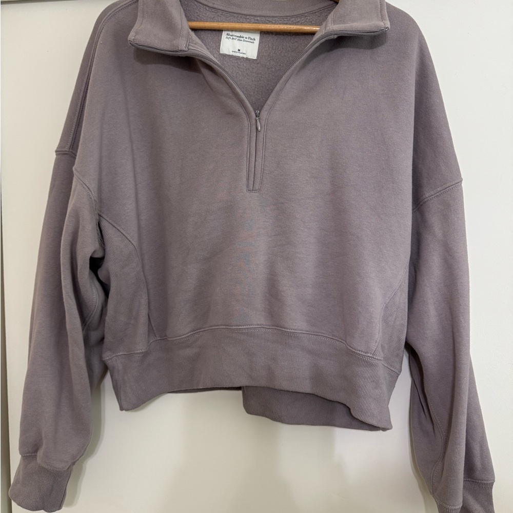 Soft AF Abercrombie Purple/Gray Quarter-Zip Pullover